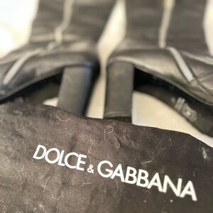 Dolce & Gabbana Black Leather Heeled Boots Vintage